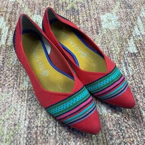 Rothy’s Merino Blaze Ribbon Stripe Pointed Toe Flats Size 11